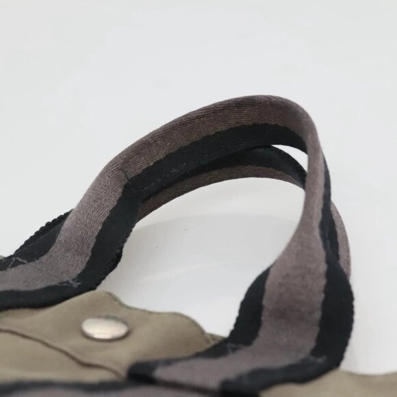 HERMES Fourre Tout PM Hand Bag Canvas Gray Navy Auth 136396 - Picture 9 of 16